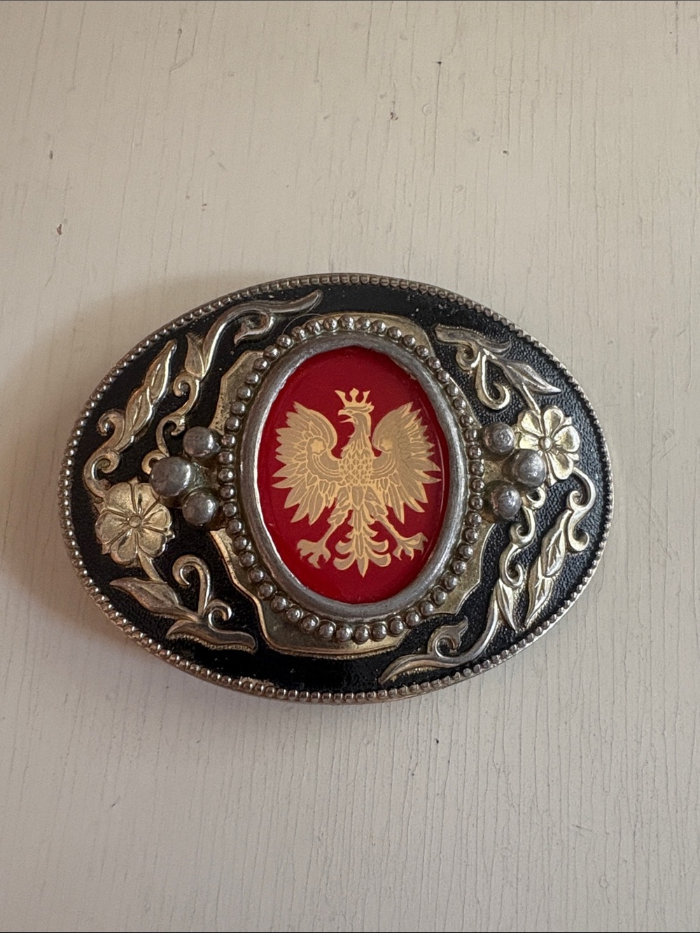 Vintage Polish Eagle Heraldic Belt Buckle